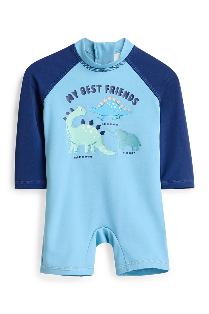 C&A Dino und Elefant-Badeanzug, Blau, Größe: 86