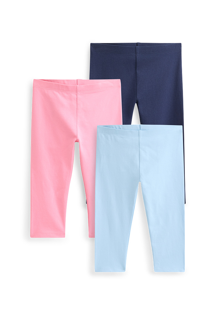 C&A Multipack 3er-Capri-Leggings, Blau, Größe: 98