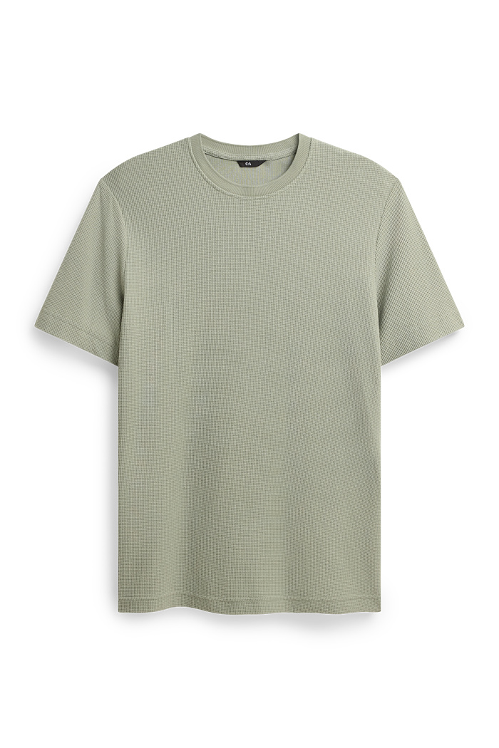 C&A T-Shirt-Regular Fit-strukturiert, Beige, Größe: XL