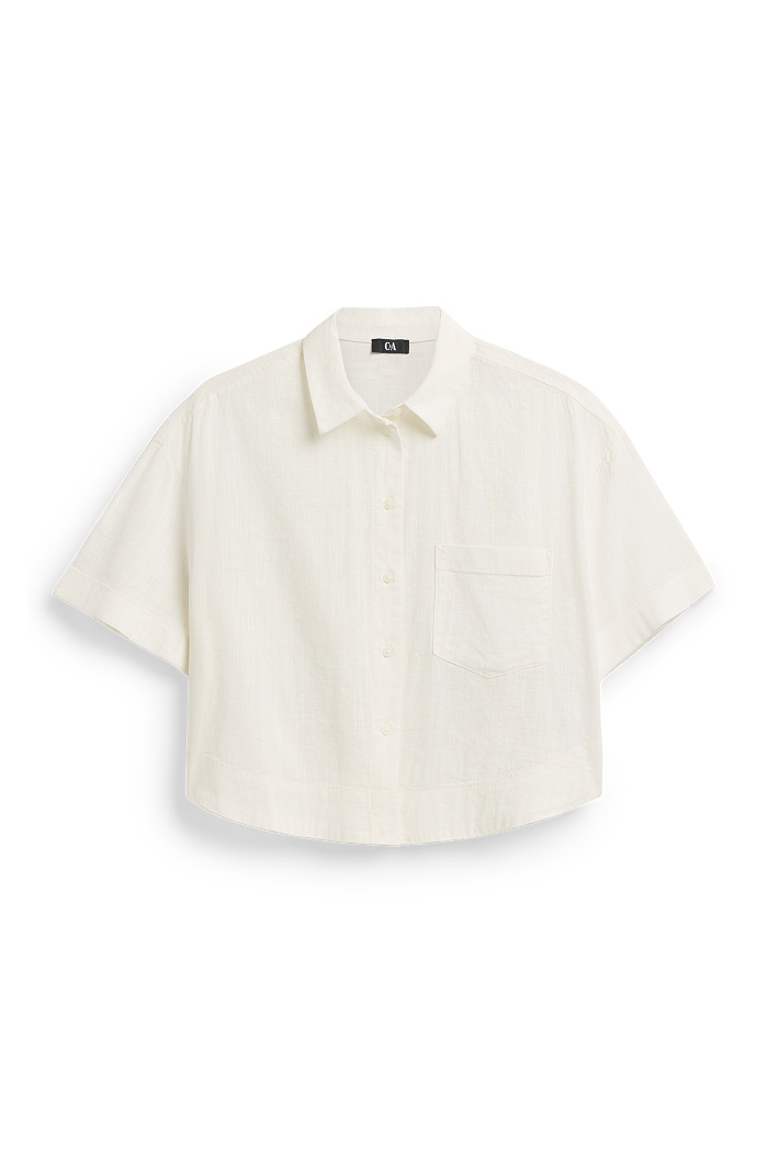 C&A Hemdbluse, Weiß, Größe: 40