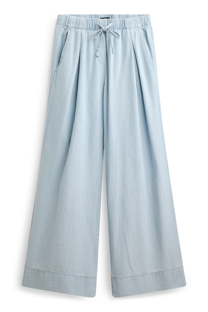 C&A Stoffhose-Mid Waist-Palazzo, Blau, Größe: 38