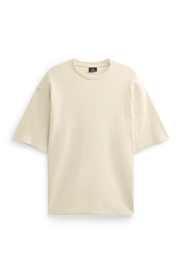 C&A T-Shirt-Oversized-strukturiert, Grau, Größe: S