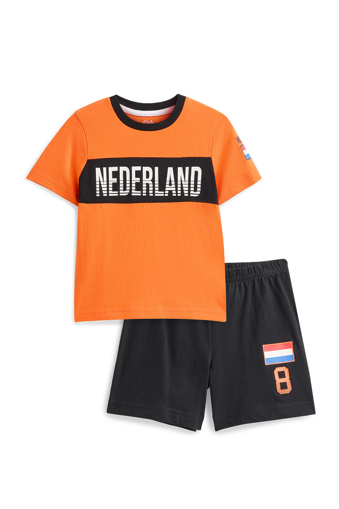 C&A Niederlande-Shorty Pyjama-2 teilig, Orange, Größe: 122