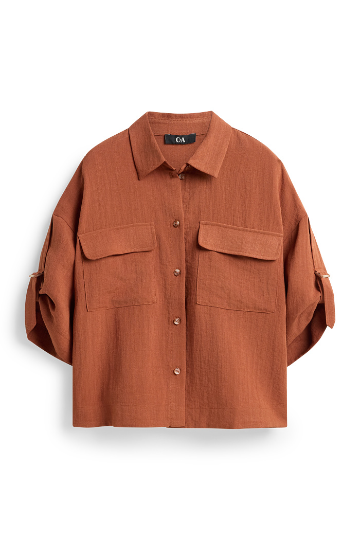 C&A Hemdbluse, Braun, Größe: 42