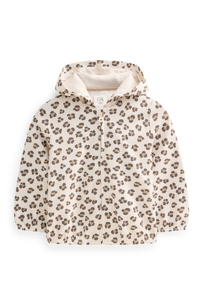 C&A Leopard-Baby-Sweatjacke mit Kapuze-strukturiert, Beige, Größe: 74