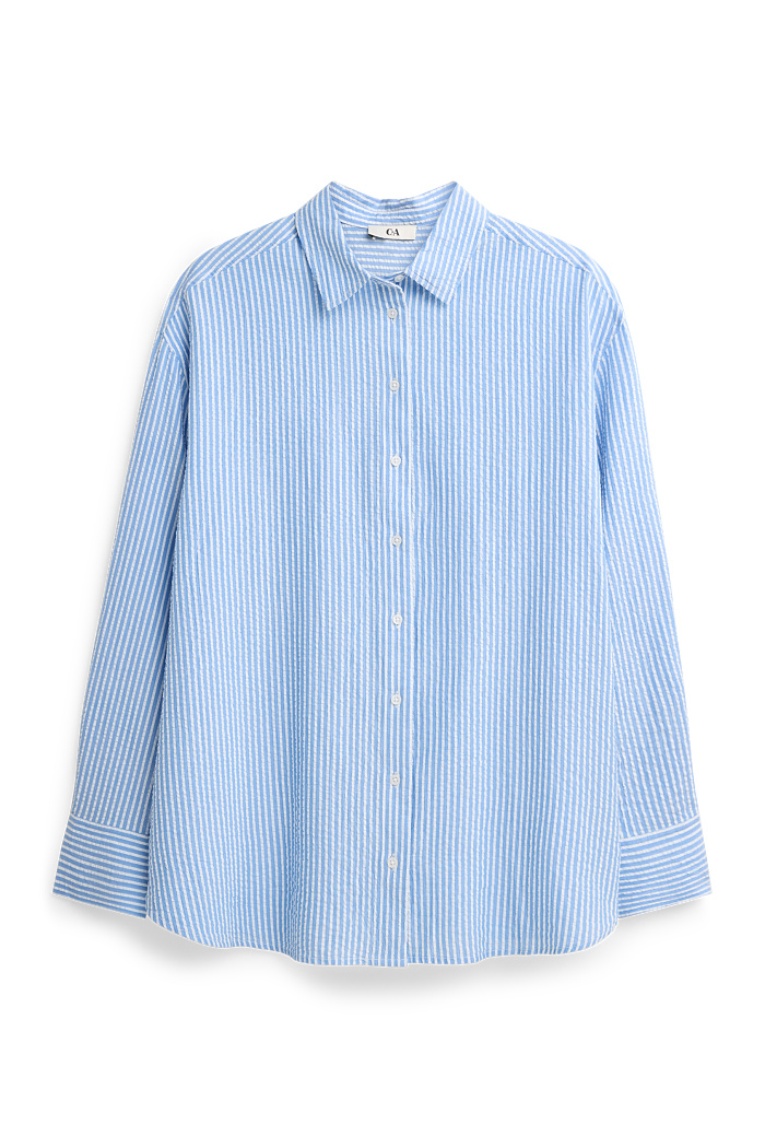 C&A Hemdbluse-gestreift, Blau, Größe: M