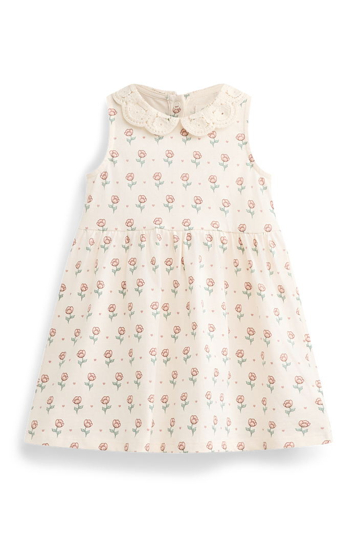 C&A Blümchen-Baby-Kleid, Weiß, Größe: 68
