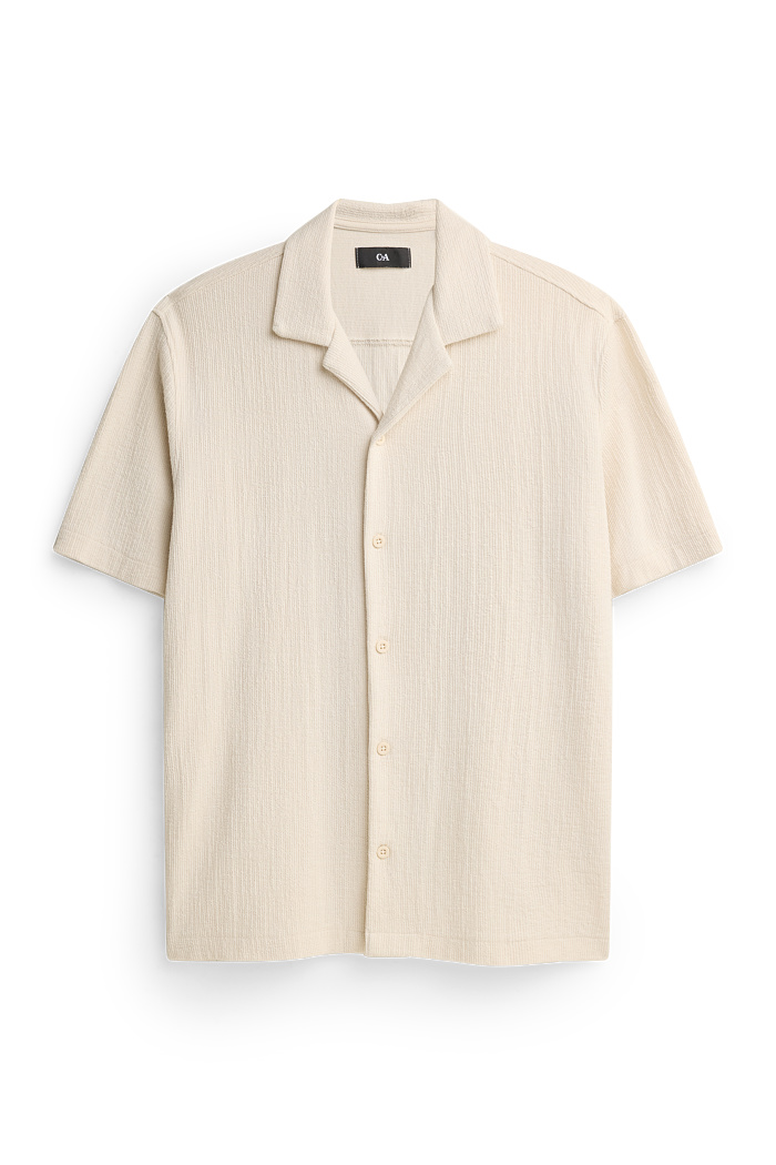 C&A Hemd-Regular Fit-Reverskragen-strukturiert, Weiß, Größe: M