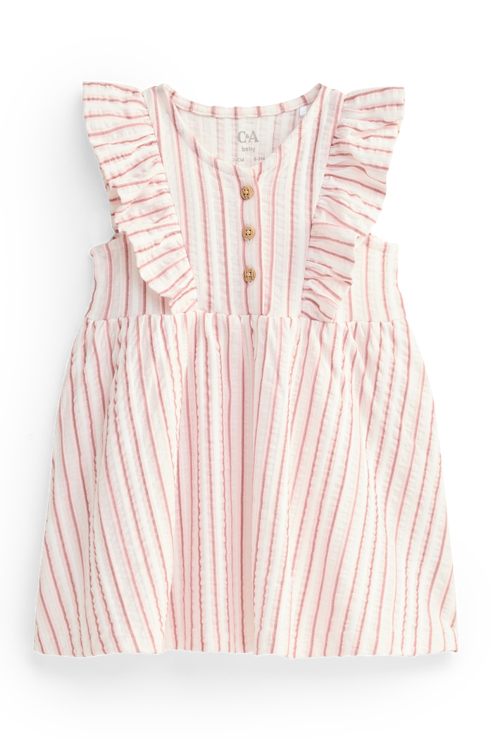 C&A Baby-Kleid-gestreift, Weiß, Größe: 62