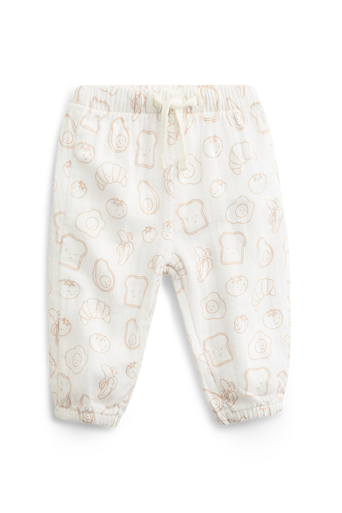 C&A Frühstück-Baby-Jogginghose, Weiß, Größe: 80