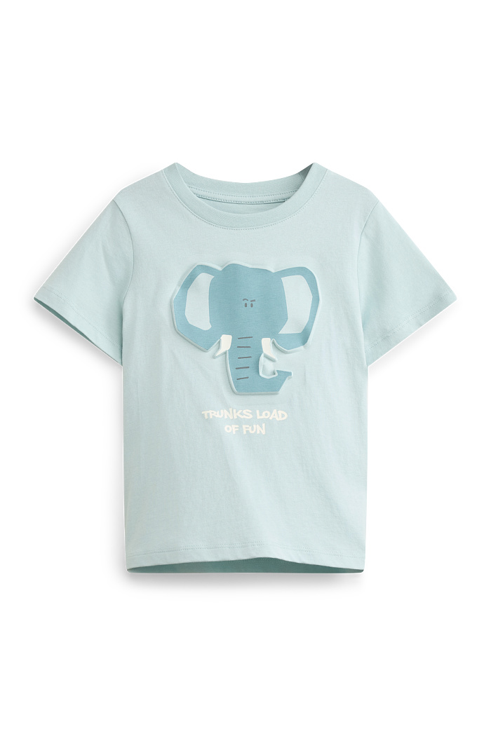 C&A Elefant-Kurzarmshirt, Blau, Größe: 110