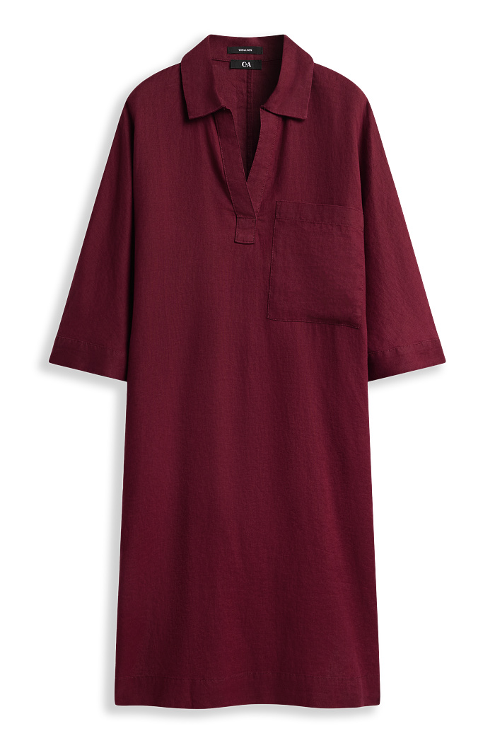 C&A Leinenkleid-Straight Fit, Rot, Größe: M