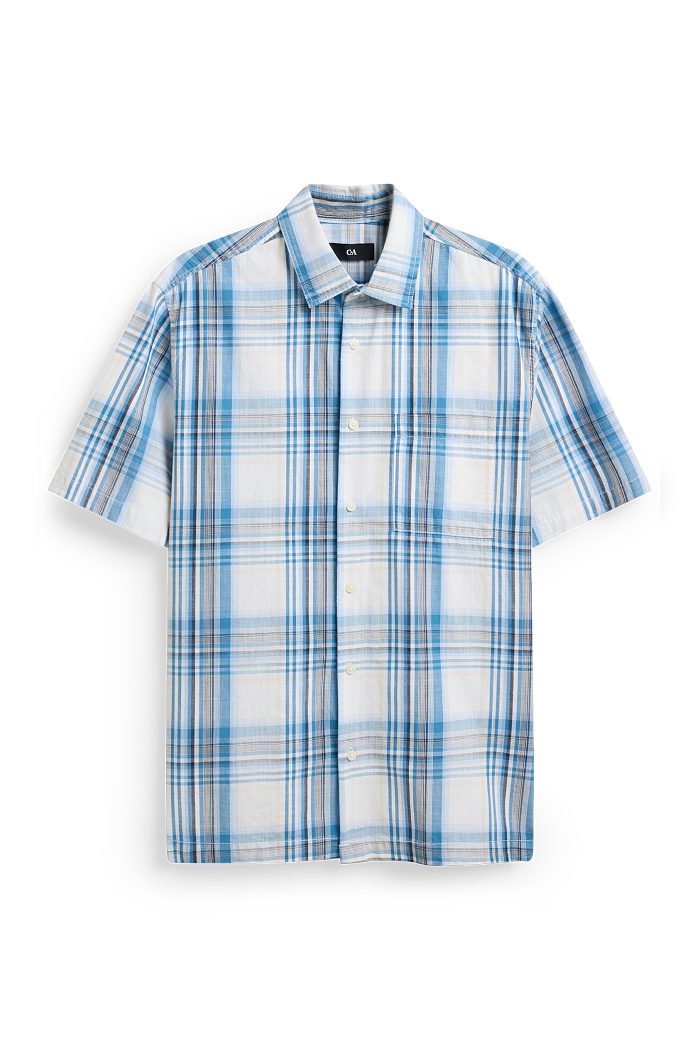 C&A Hemd-Regular Fit-Kent-kariert, Blau, Größe: XL