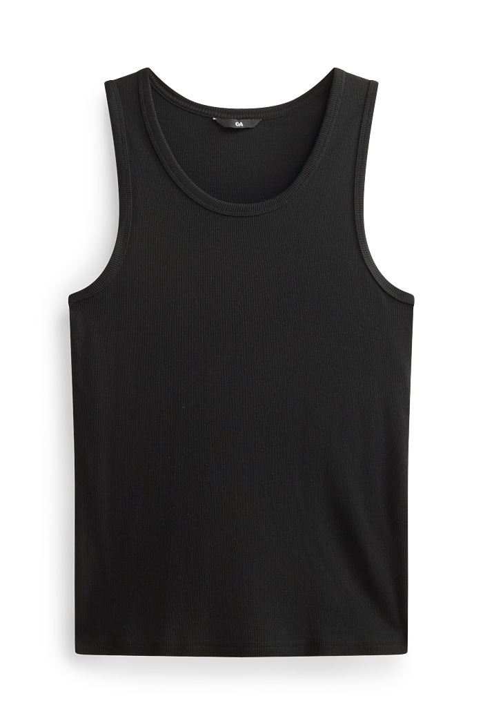 C&A Tank Top-gerippt, Schwarz, Größe: M