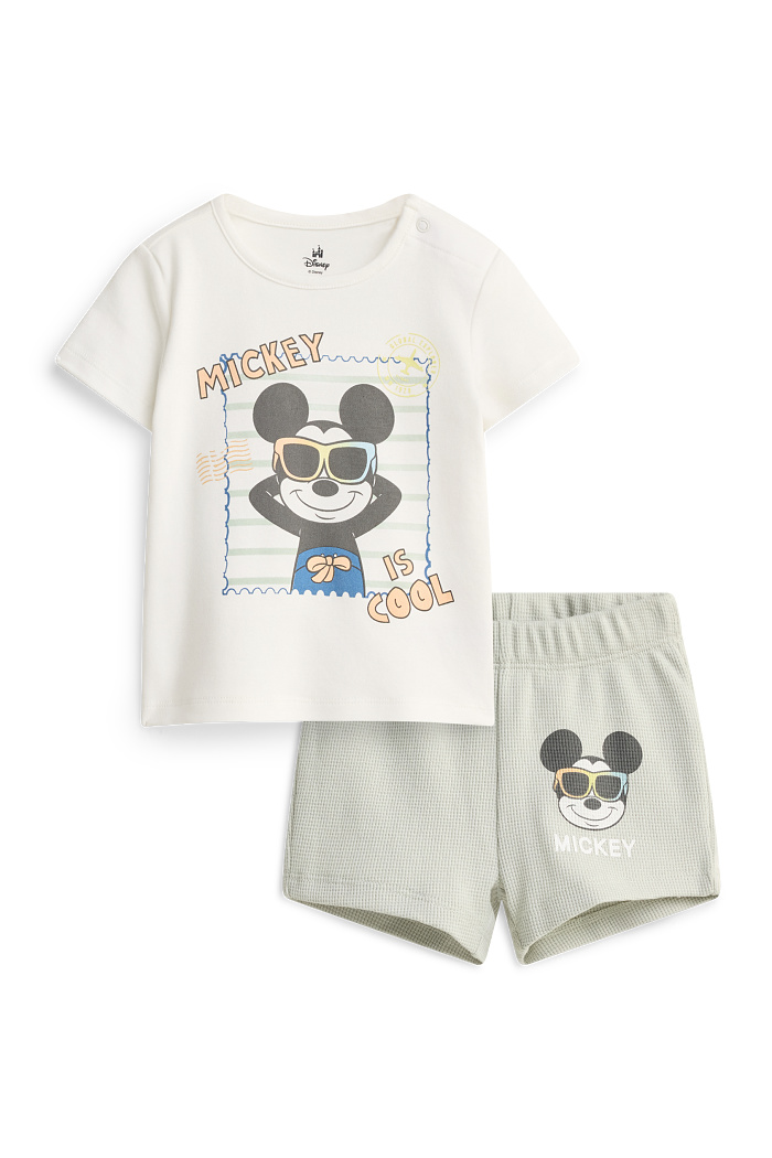 C&A Micky Maus-Baby-Pyjama-2 teilig, Grün, Größe: 62