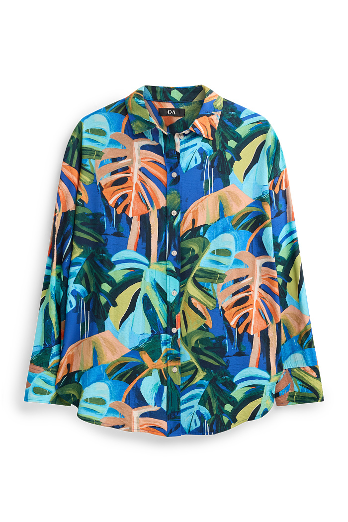 C&A Bluse-gemustert, Orange, Größe: 40