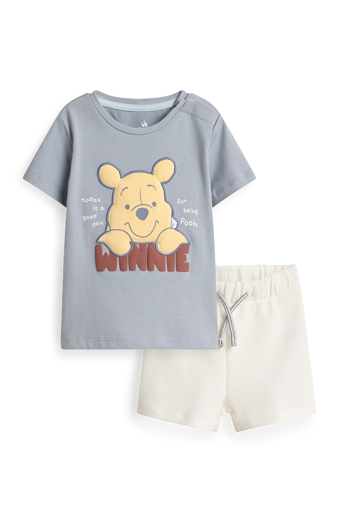 C&A Winnie Puuh-Baby-Outfit-2 teilig, Blau, Größe: 80