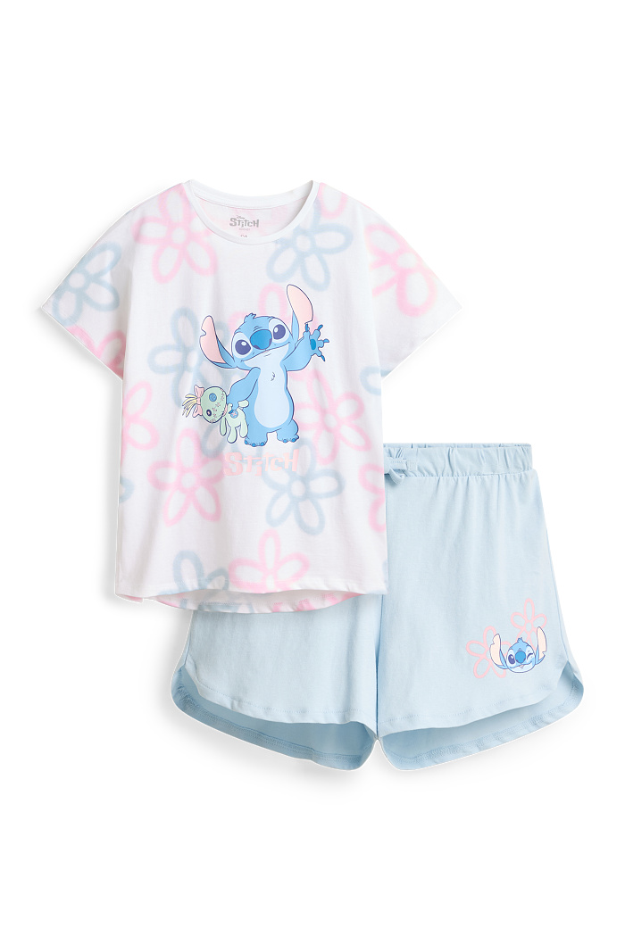 C&A Lilo & Stitch-Shorty-Pyjama-2 teilig, Blau, Größe: 146