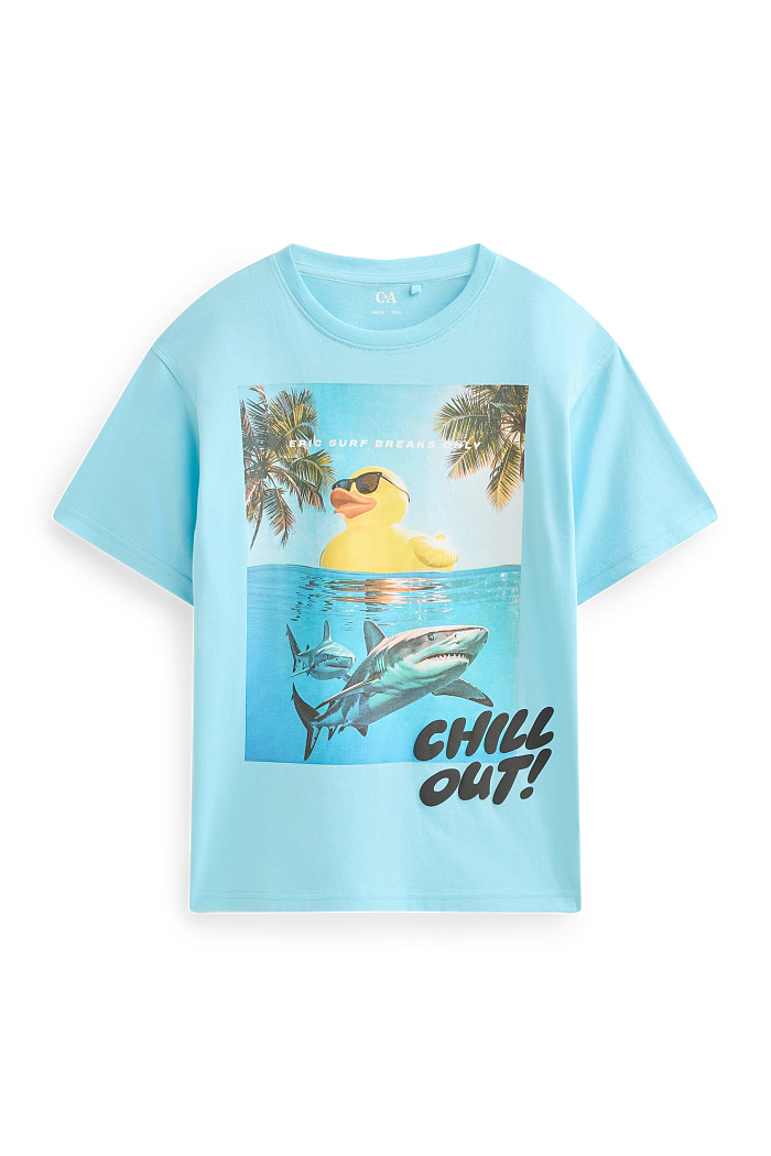 C&A Urlaub-Kurzarmshirt, Blau, Größe: 140