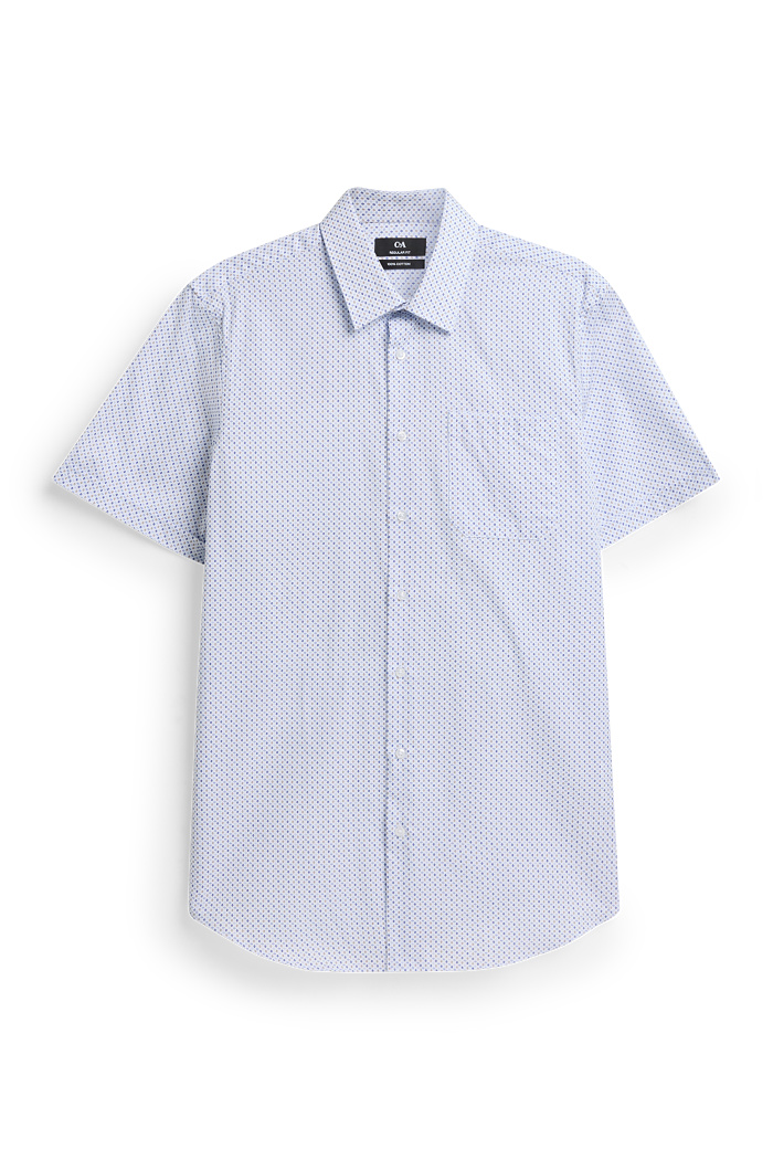 C&A Hemd-Regular Fit-Kent-gemustert, Blau, Größe: L