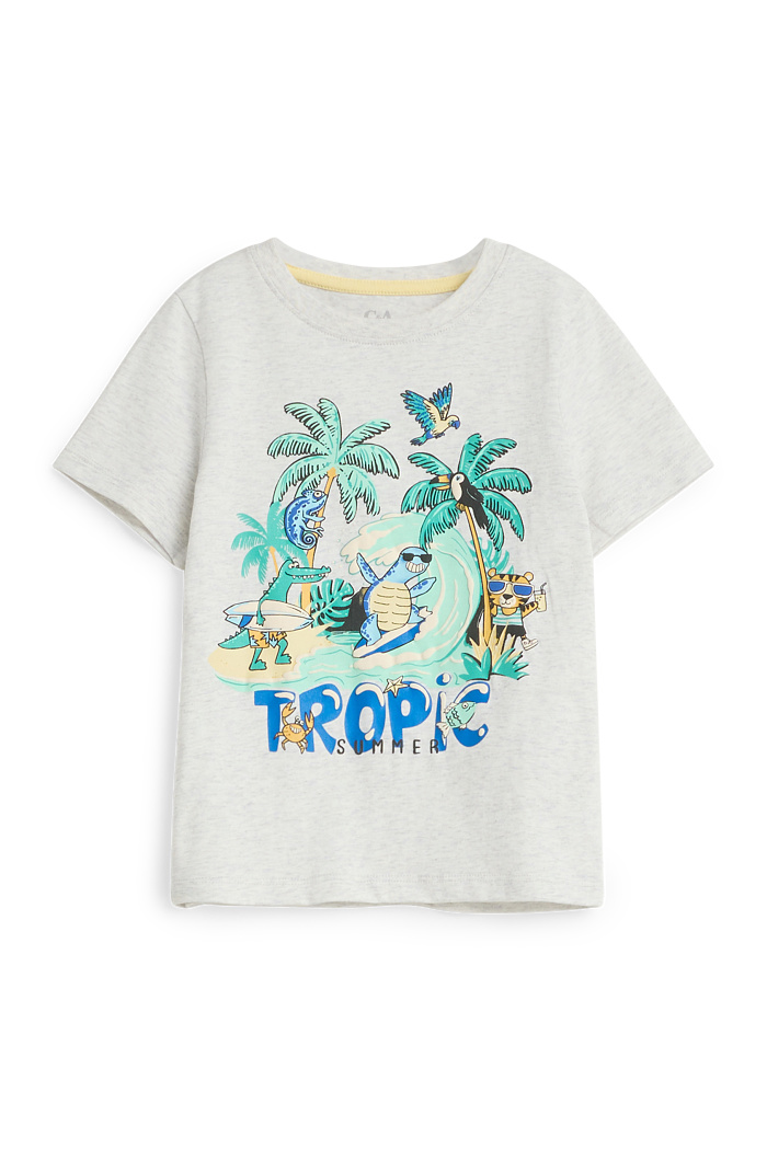 C&A Tiere-Kurzarmshirt, Grau, Größe: 110