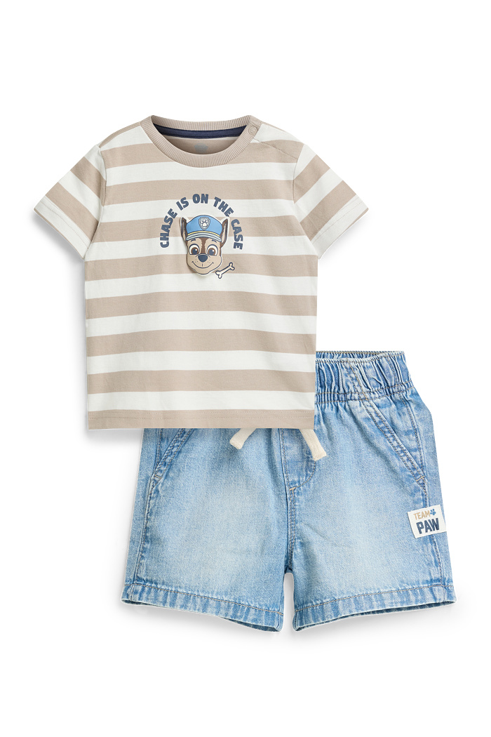 C&A PAW Patrol-Chase-Baby-Outfit-2 teilig, Beige, Größe: 80