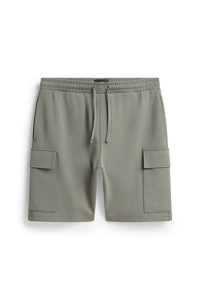 C&A Cargo-Sweatshorts, Schwarz, Größe: 2XL