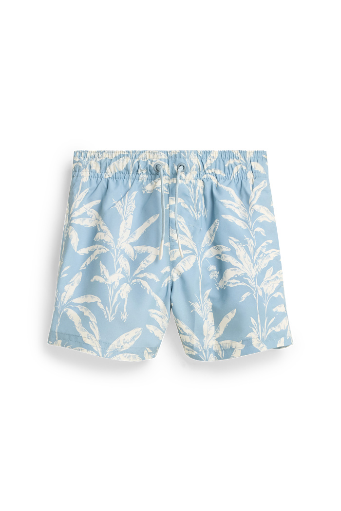C&A Mini Me-Palme-Jungen-Badeshorts, Blau, Größe: 122-128
