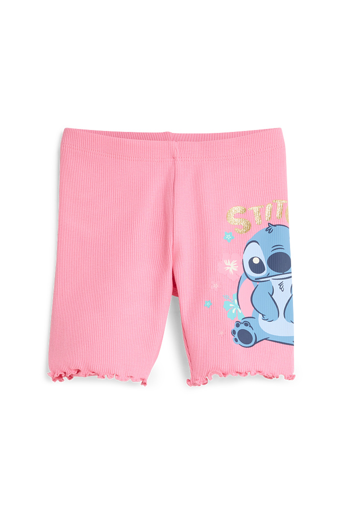 C&A Lilo & Stitch-Radlerhose-gerippt-Glanz-Effekt, Pink, Größe: 116
