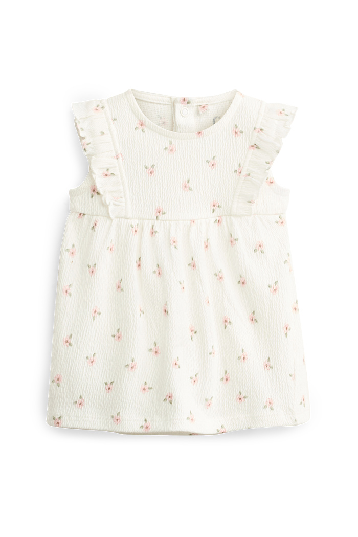 C&A Blümchen-Baby-Kleid, Weiß, Größe: 80
