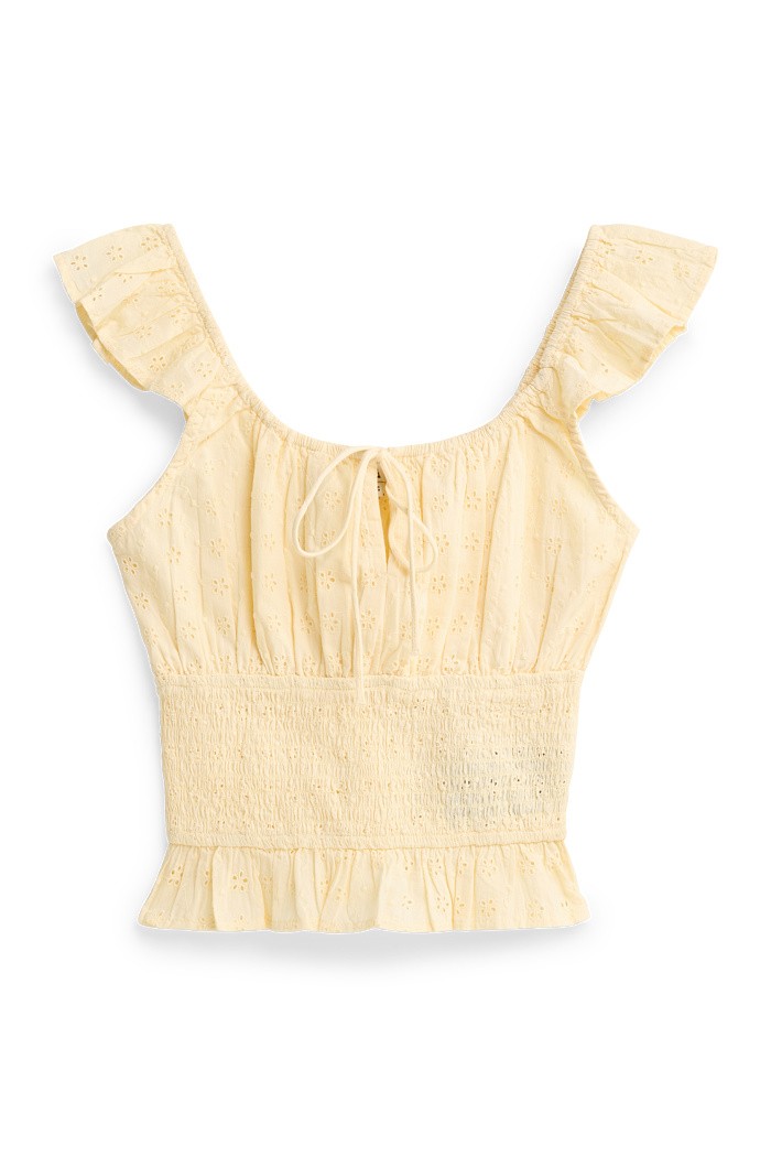 C&A Crop Bluse-Broderie Anglaise, Orange, Größe: 36