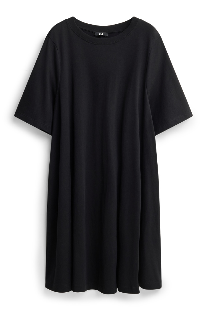 C&A T-Shirt-Kleid, Schwarz, Größe: L