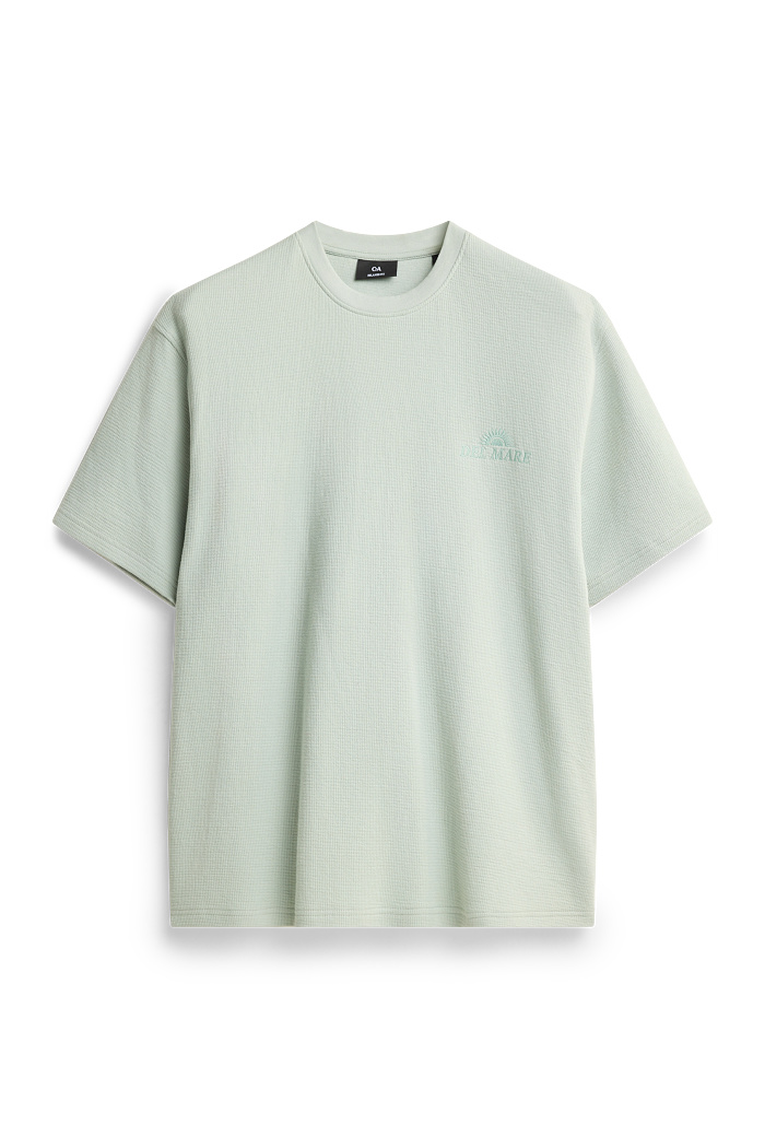 C&A T-Shirt-Relaxed Fit-strukturiert, Grün, Größe: L