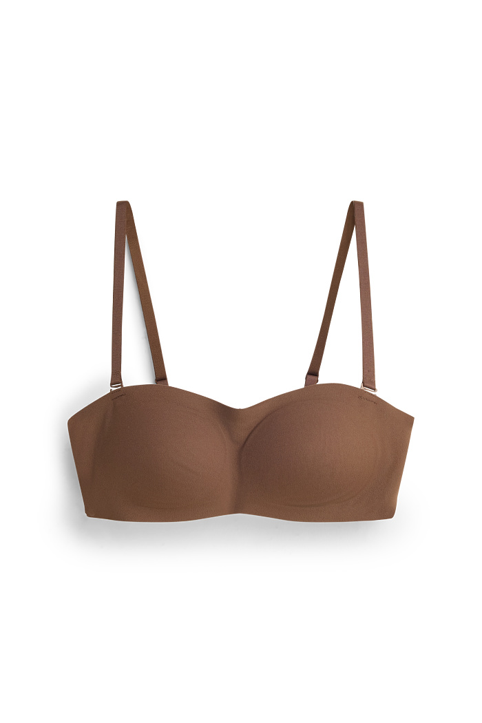 C&A Invisible Bandeau-BH-wattiert, Braun, Größe: L