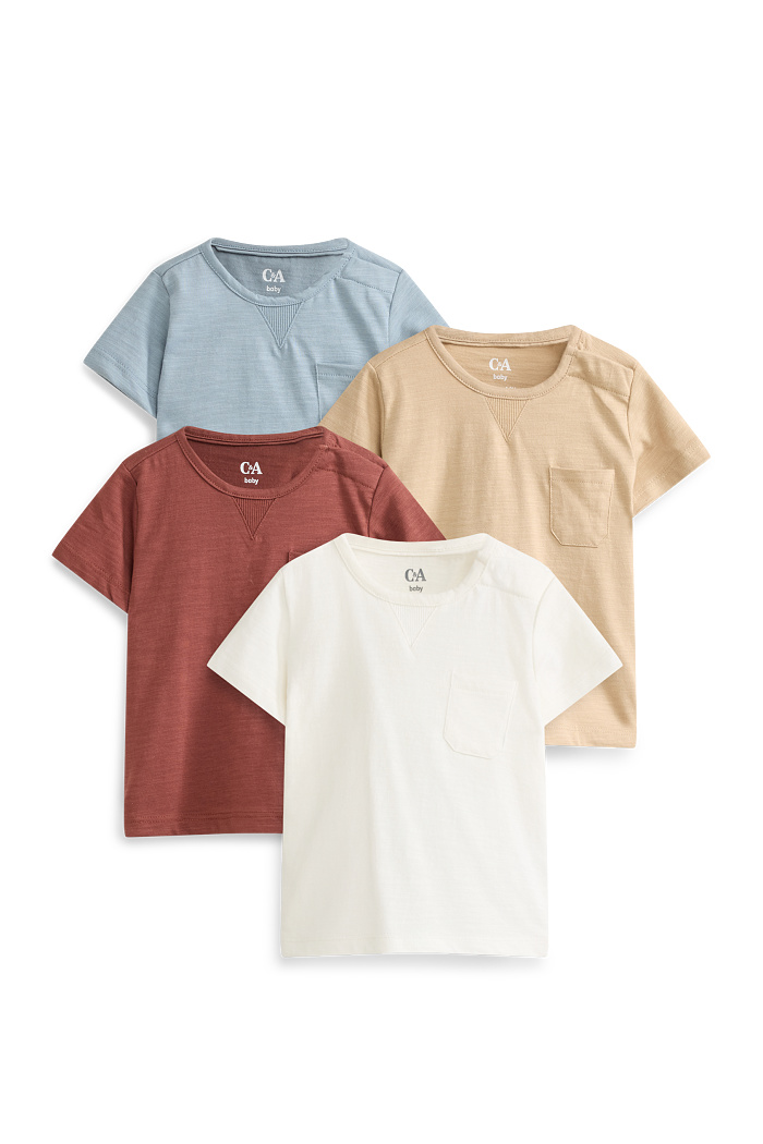 C&A Multipack 4er-Kurzarmshirt, Weiß, Größe: 92