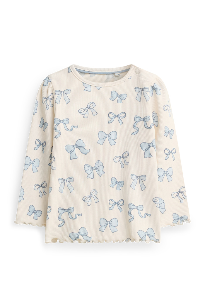 C&A Schleife-Baby-Langarmshirt, Weiß, Größe: 68