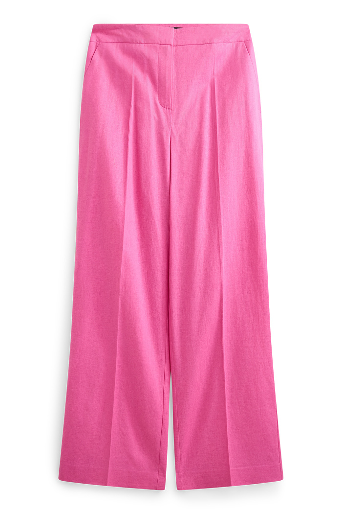 C&A Stoffhose-High Waist-Wide Leg-Leinen-Mix, Pink, Größe: 38