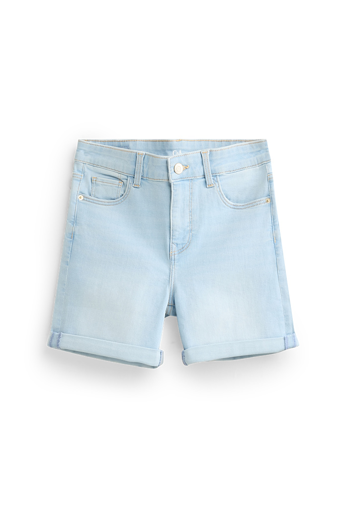C&A Jeans-Shorts-Mid Waist-LYCRA , Blau, Größe: 38