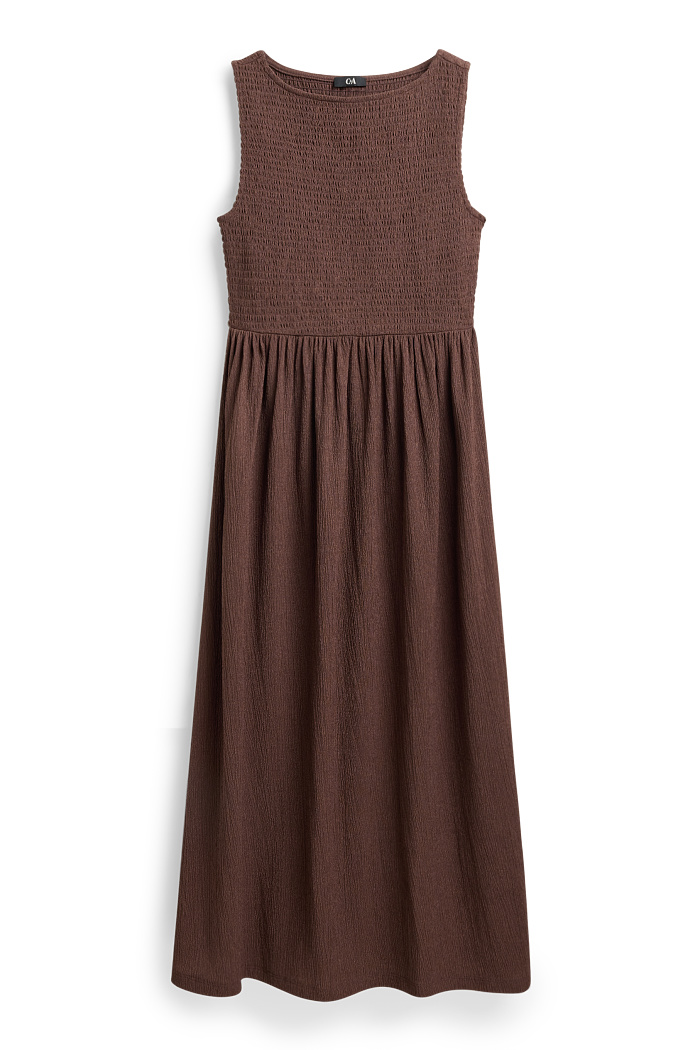 C&A Fit & Flare Kleid-strukturiert, Braun, Größe: L