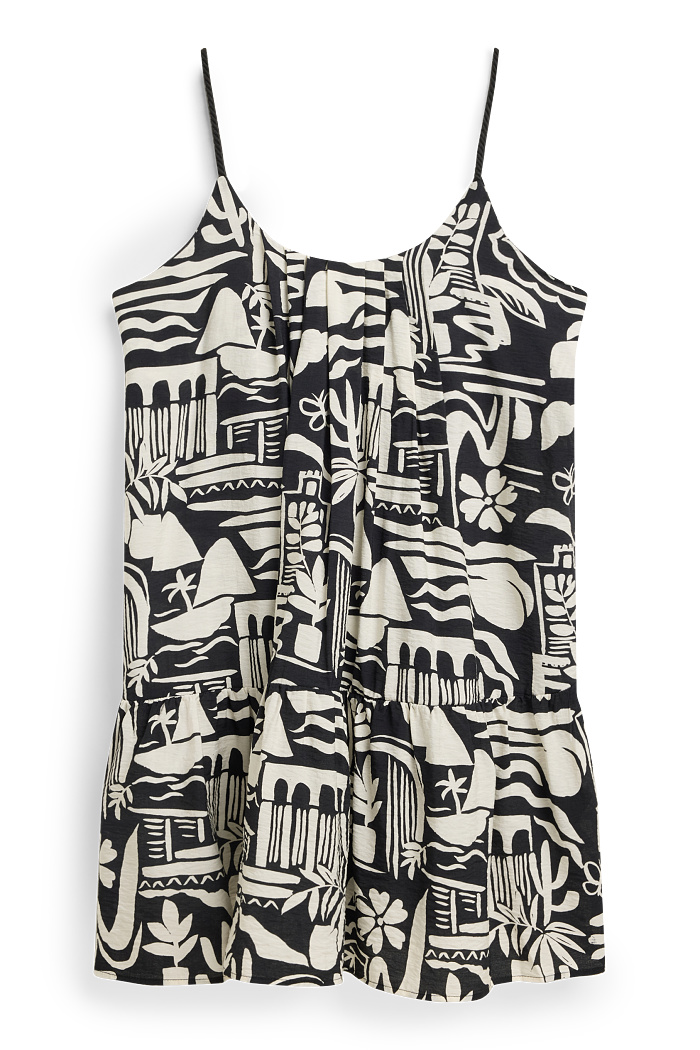 C&A Kleid-Straight Fit-gemustert, Schwarz, Größe: 36
