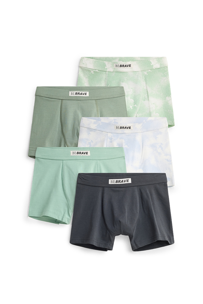 C&A Multipack 5er-Boxershorts, Grün, Größe: 134-140