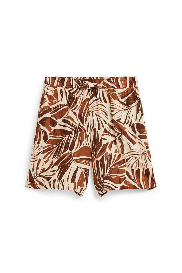 C&A Shorts-High Waist-gemustert, Braun, Größe: 52