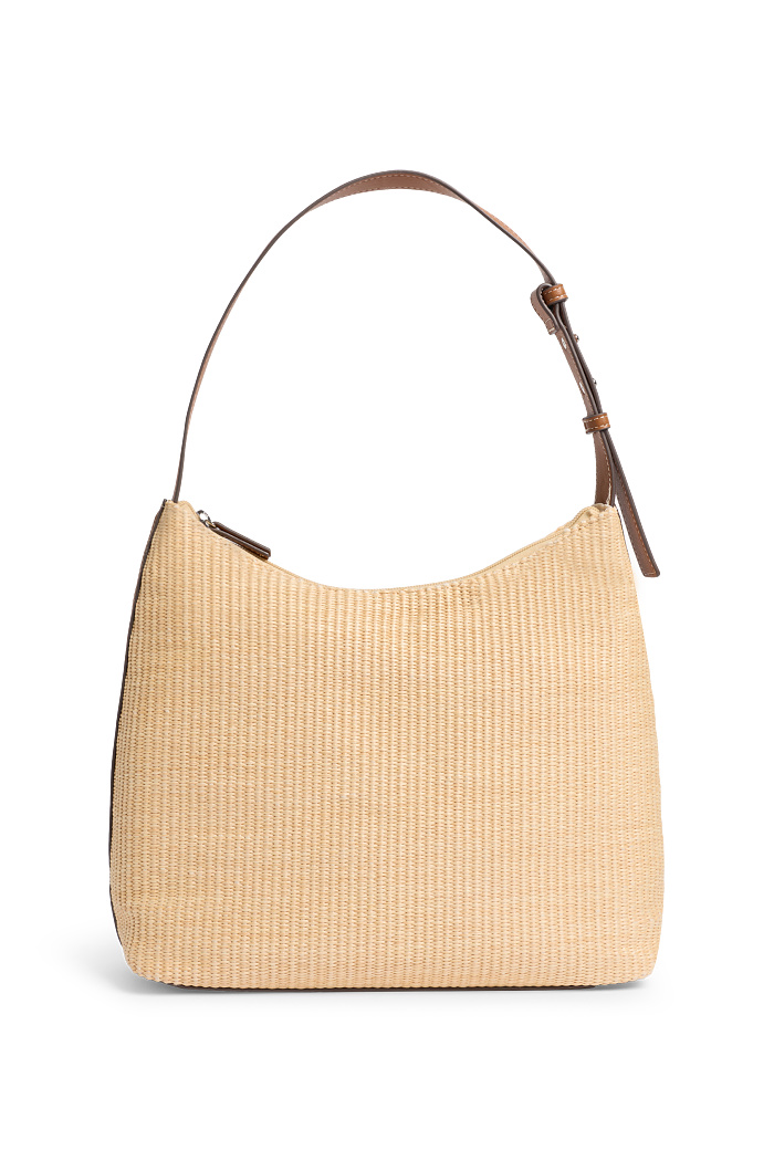 C&A Schultertasche-Bast-Optik, Beige, Größe: 1 size