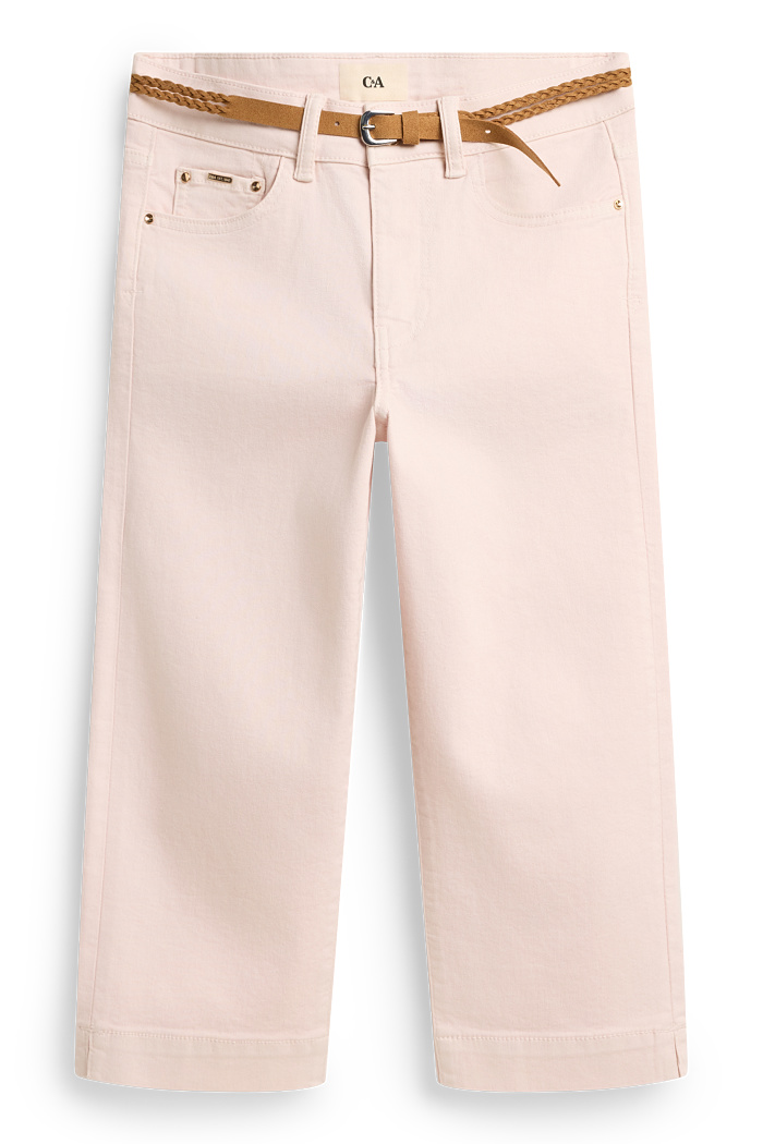 C&A Capri Jeans mit Gürtel-Mid Waist, Rosa, Größe: 42