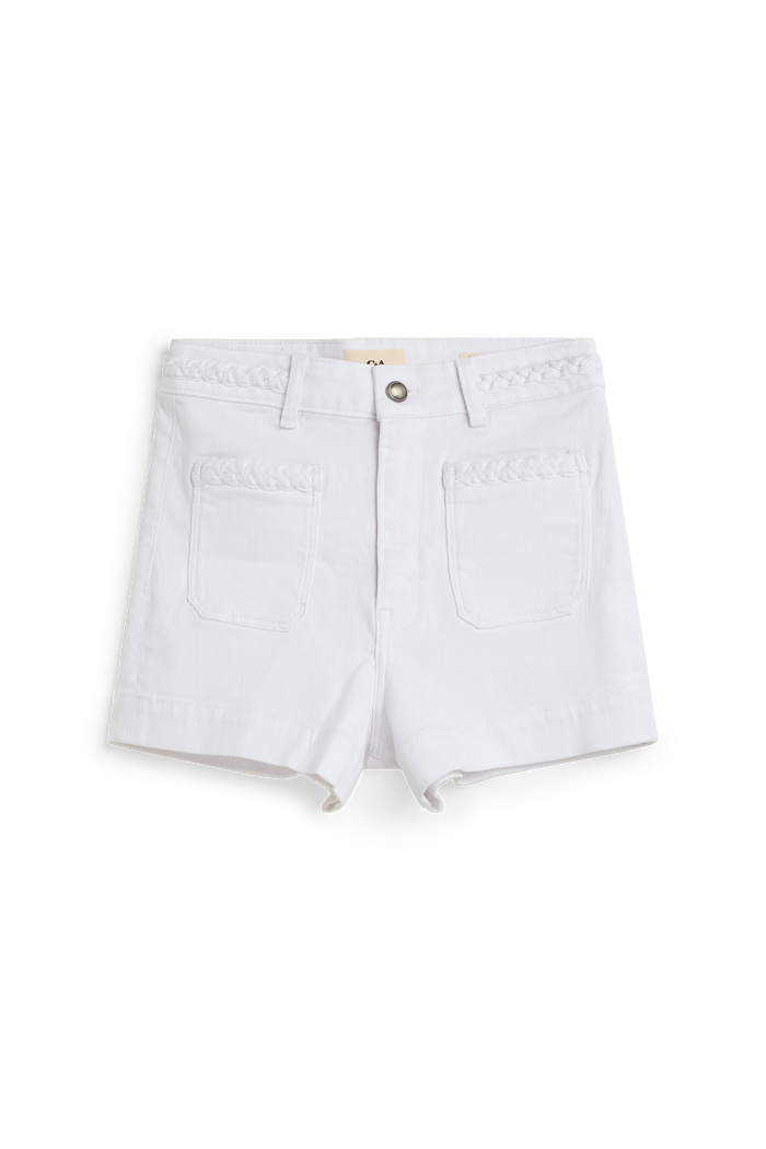 C&A Jeans-Shorts-High Waist, Weiß, Größe: 36