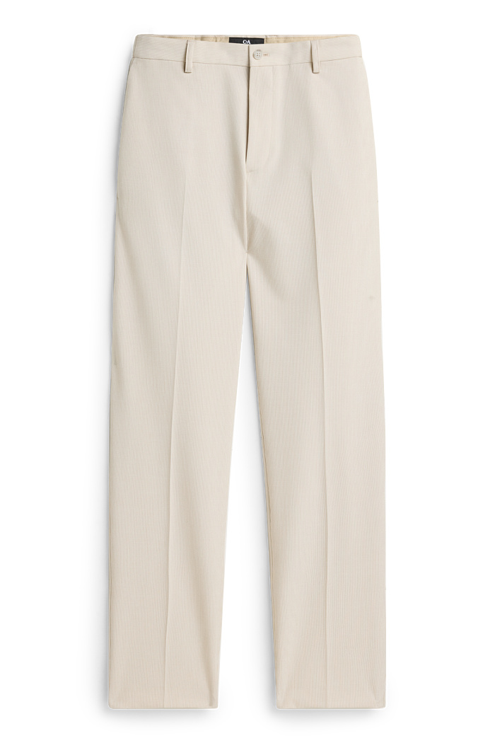 C&A Hose-Slim Fit-gestreift, Weiß, Größe: 58