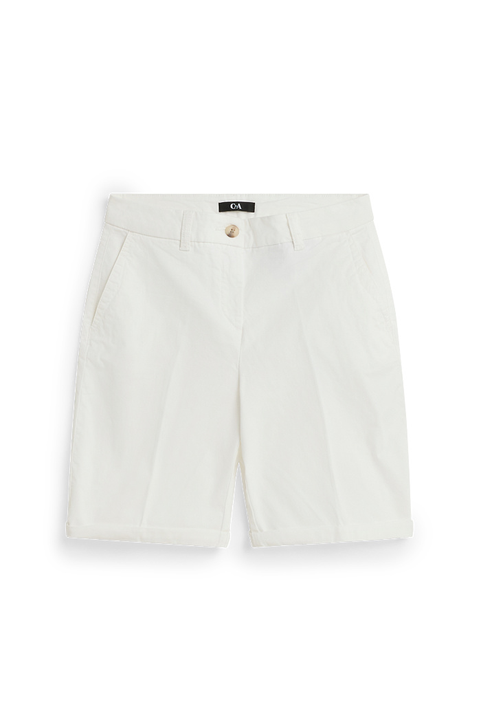 C&A Bermudas-Mid Waist, Weiß, Größe: 50