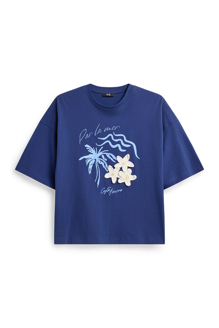 C&A T-Shirt-Regular Fit, Blau, Größe: S