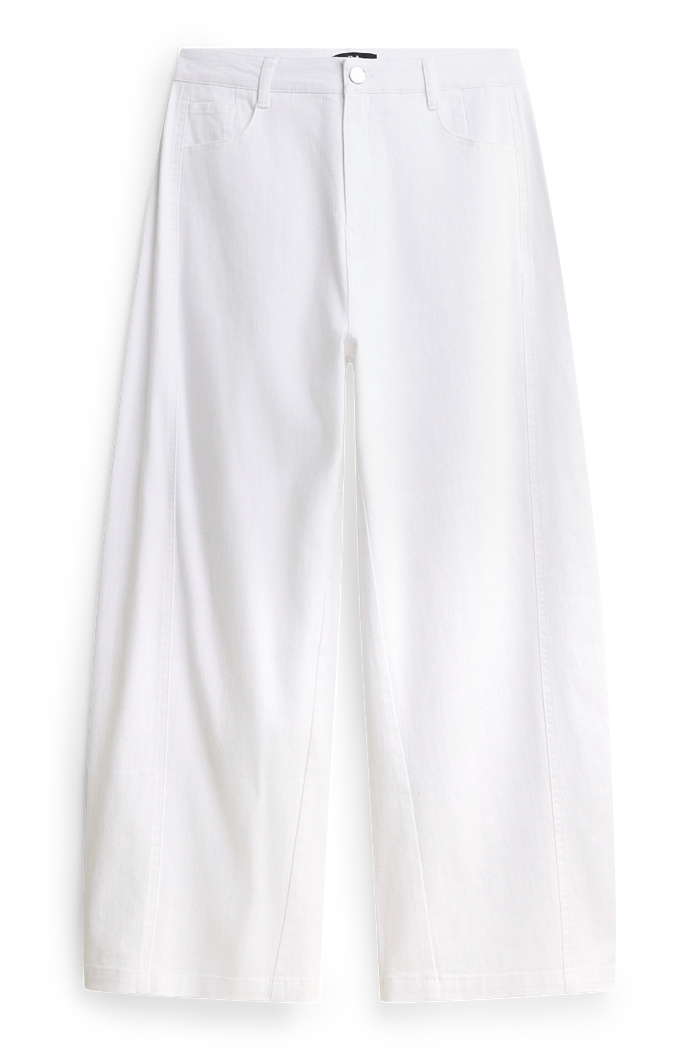 C&A Stoffhose-High Waist-Barrel Leg, Weiß, Größe: 46