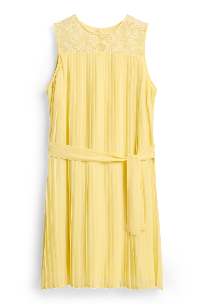 C&A Plissee-Kleid, Gelb, Größe: 164